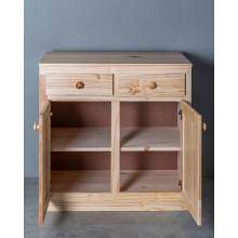 2 Door and Drawer Floor Kitchen Cupboard (Pine Top) Clear Pine (3)