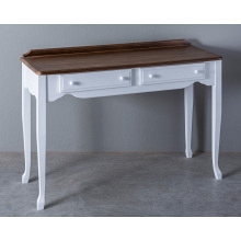 French 2 Drawer Table White Honey (2)