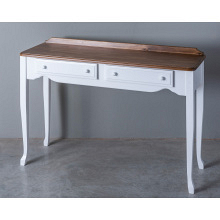 French 2 Drawer Table White Honey (3)